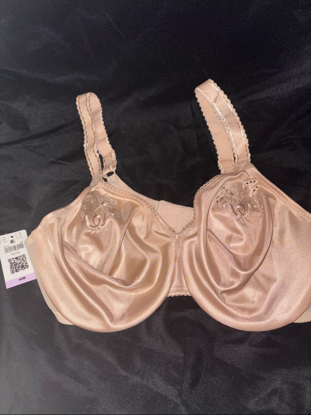Nude Underwire Bra with Embroidered Detail